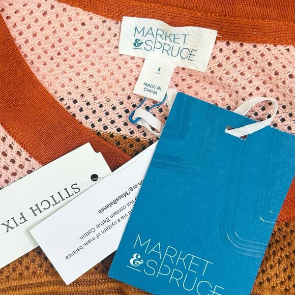 Market & Spruce Rowan Textured Cotton Blend Sweater - Size Small - Picture 5 of 7